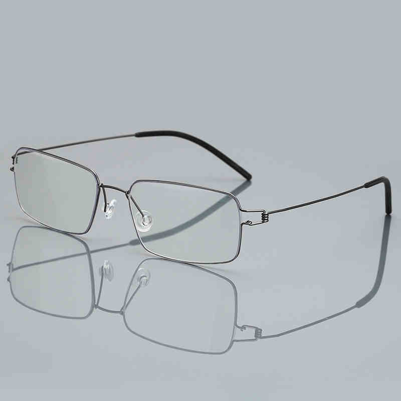 Dänemark Schraubenlose Brille Rahmen Männer Schmale Quadratische Luft Titan Ultraleicht Business Dünne Rand Brillen Korea Brillen: WHITE