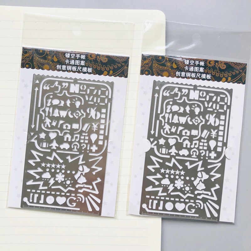 1X Hollow Stainless Steel Letter Number Drawing Picture Graffiti Metal Template Ruler