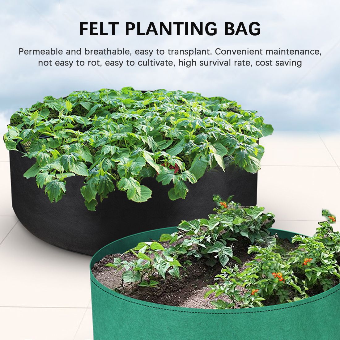 15/50/100 gallons stoffen tuinbed plantcontainer kweekzakken ademende vilt stoffen plantenbak voor planten kwekerijpot groot