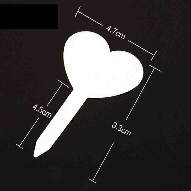 100PCS /Lot Garden Labels Plant Succulent Bonsai Tags Heart Typed Horticultural Tallies Seedling Tags Sign PVC: 04
