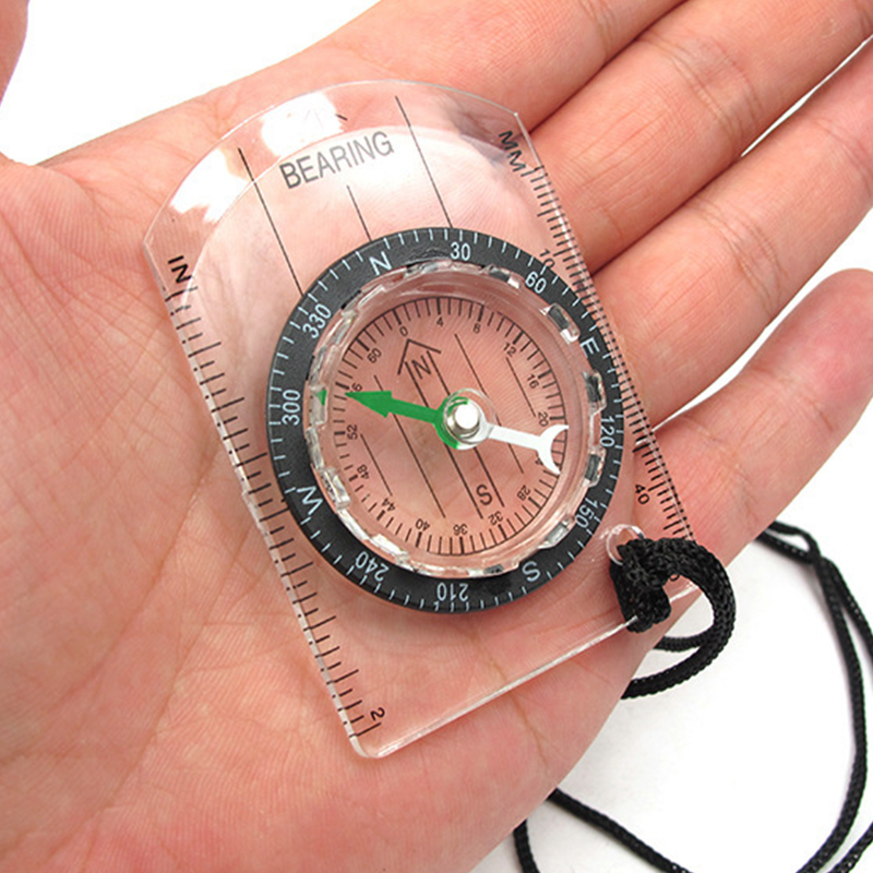 Mini Compass Map Outdoor Hiking Camping Survival Guiding Tool