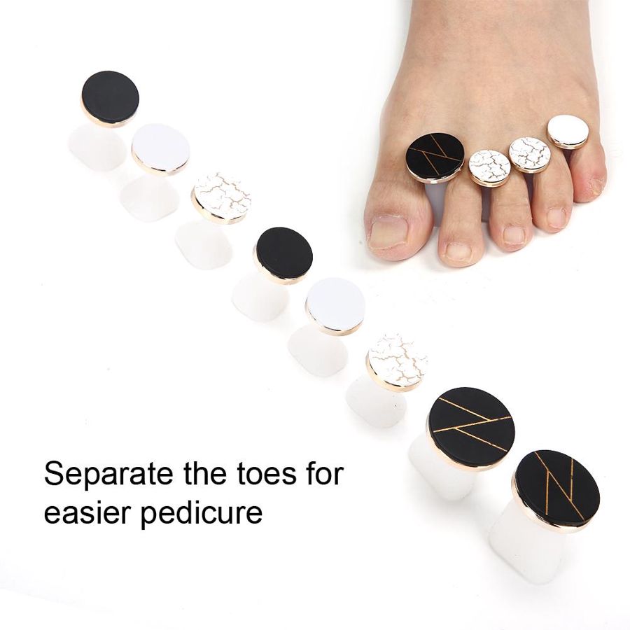Tåkorrigerer silikon nail art tåseparator vaskbar gjenbrukbar tåseparasjonsverktøy manikyr pedikyr pleie separator negleforsyning