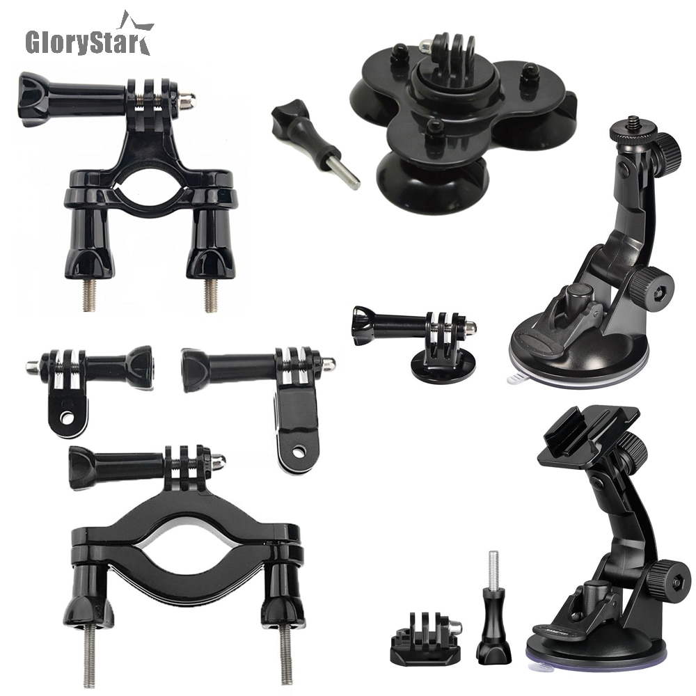 GloryStar – support de vélo/moto en option, pour Gopro, accessoires pour Xiaomi Yi, ventouse, pour Sjcam Sj4000 Eken H9 H9R