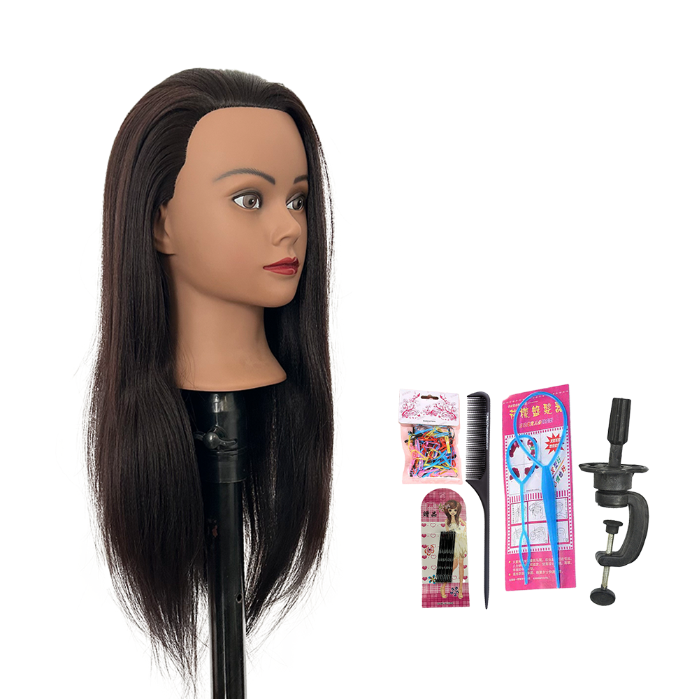 22inches Mannequin Head 100% Synthetic Hair Traininghead Styling Head Braid Hair Dolls Head for Practicing Cornrows and Braids: Gold