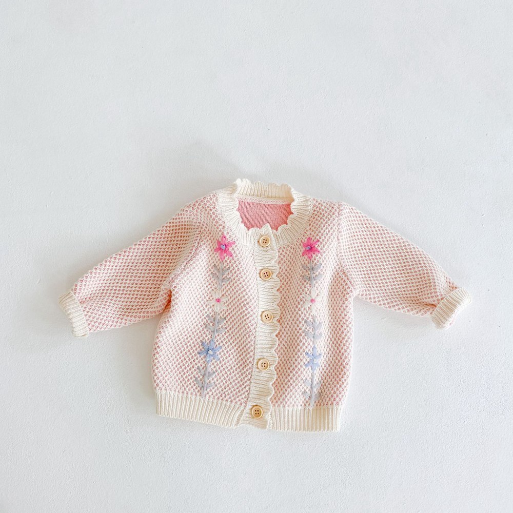 Toddler nyfødte piger sweaterfrakker efterår vinter børn baby spædbørn strikvarer kint cardigan sweater outwear coat  s11075: 9m