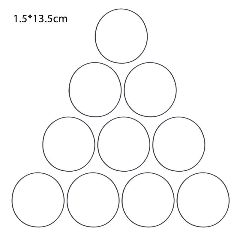 Cintas cuadradas de goma para DVD, cinta grabadora, tocadiscos, correa de 1,5mm, 10 piezas