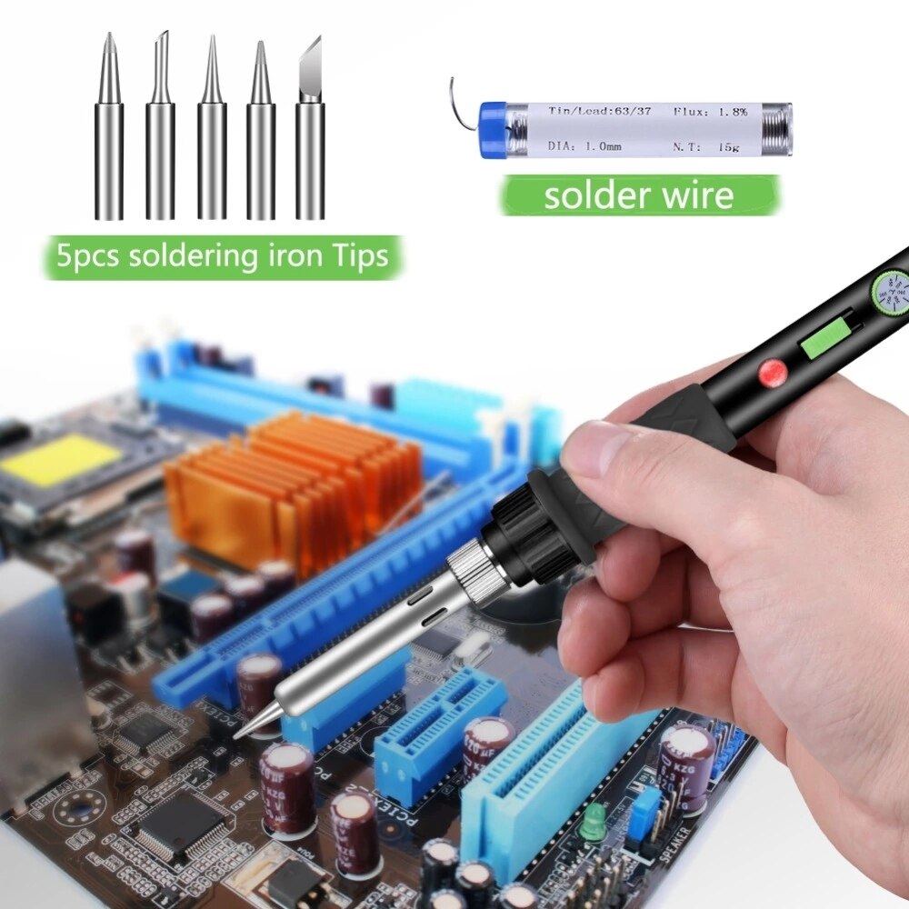 Wood Burning Art Kit Carving Pyrography Pen Kit 60W Adjustable Temperature Soldering Iron Welding Wood Embossing Burning set