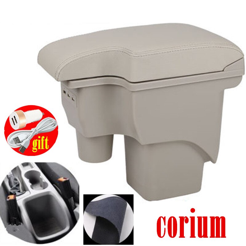 Für Ford Fokus 2 armlehne Kasten mk2 Auto zubehör nterior nachrüsten teile Ford Fokus 2 Auto Armlehne Kasten Zentrum Speicher Kasten USB: Beige corium