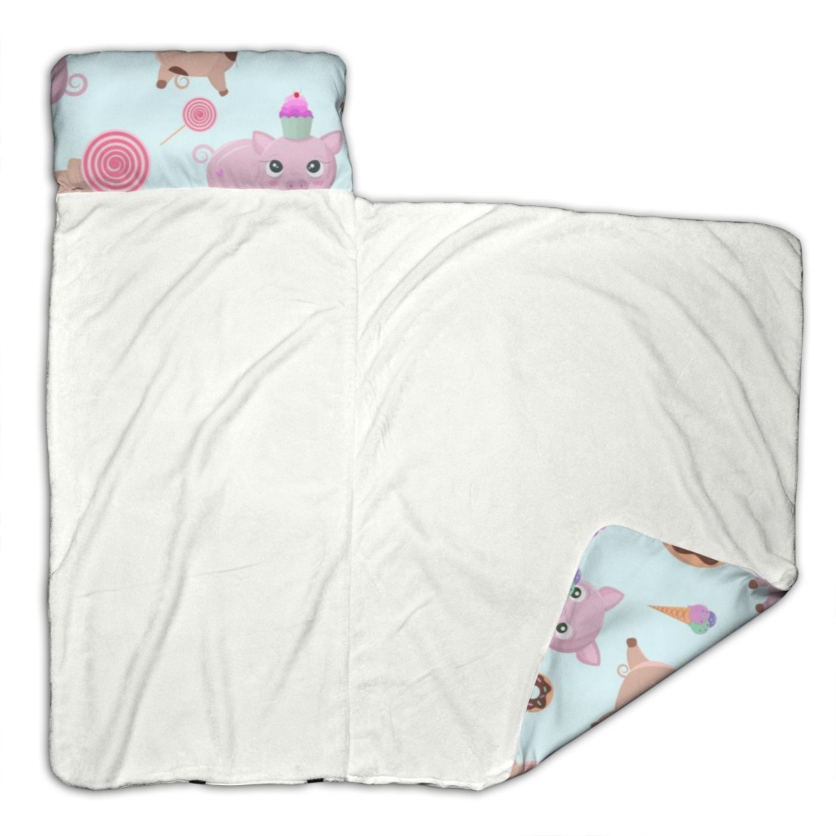 Bonitos cerdos, rosquillas, dulces y pasteles, colchón para la siesta del niño, alfombrilla para dormir, juego de cama de guardería para niños con almohada
