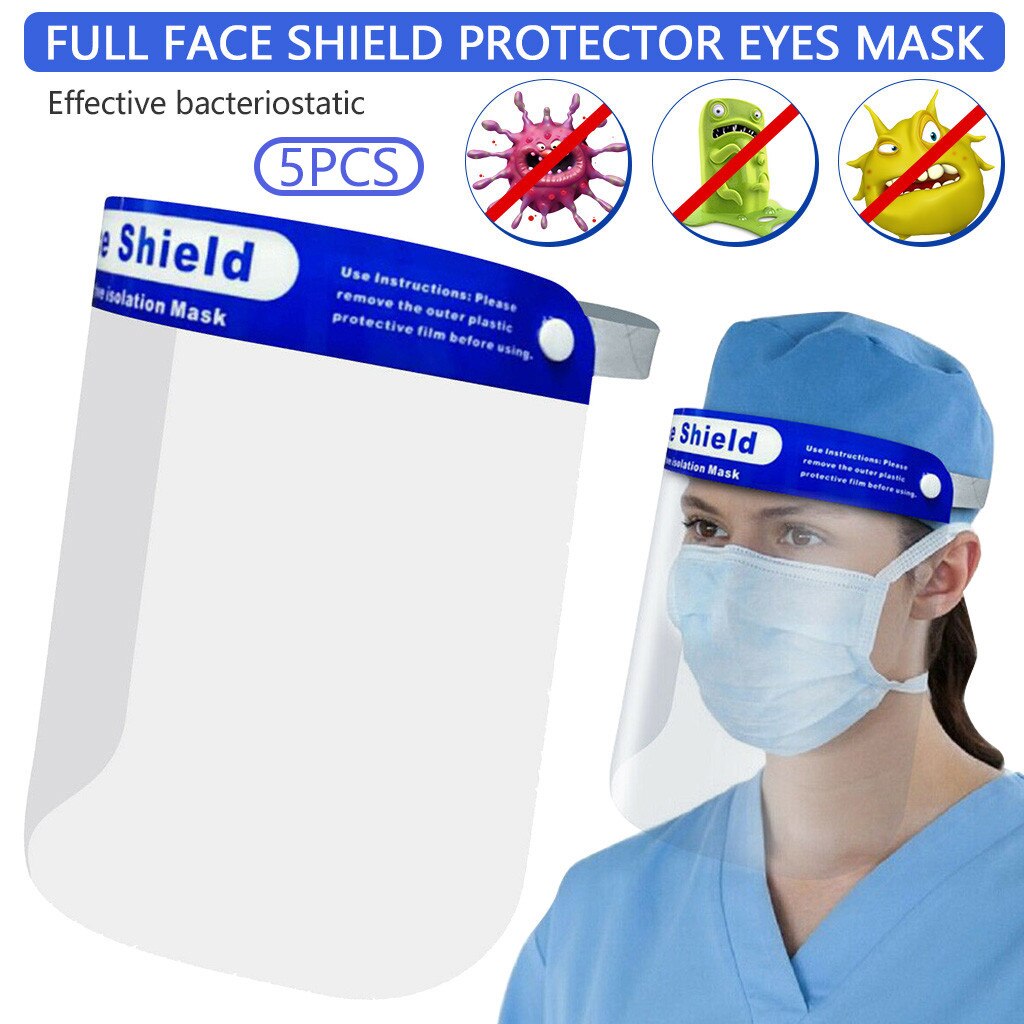 5Pc Full Face Shield Protector Masker Keuken Olie Splash Anti-Rook Beschermende Masker Anti-Spitting Beschermende Hoeden multifunctionele