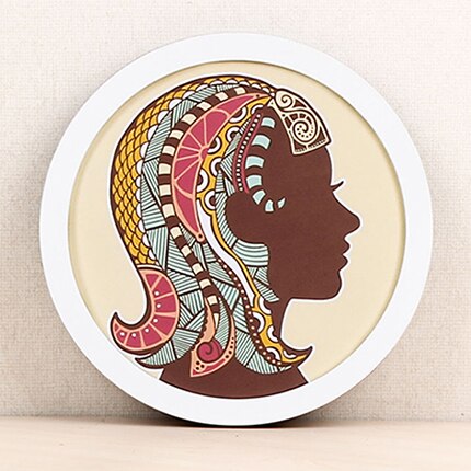 Round Wooden Picture Frames Wall Hanging Wood Picture Holder Wall Mounted Photo Frame Round Photos Decor: white photo frame / 6 inch