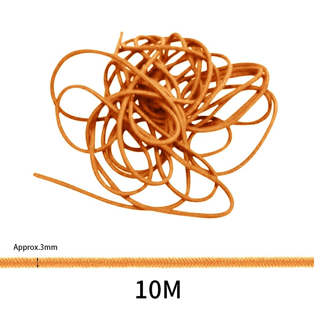 3mm THIN FINE ROUND ELASTIC STRETCH BUNGEE SHOCK CORD 11 COLOURS length 5/10M DIY Elastic Round Elastic Band Sewing accessories#: Orange / 5M