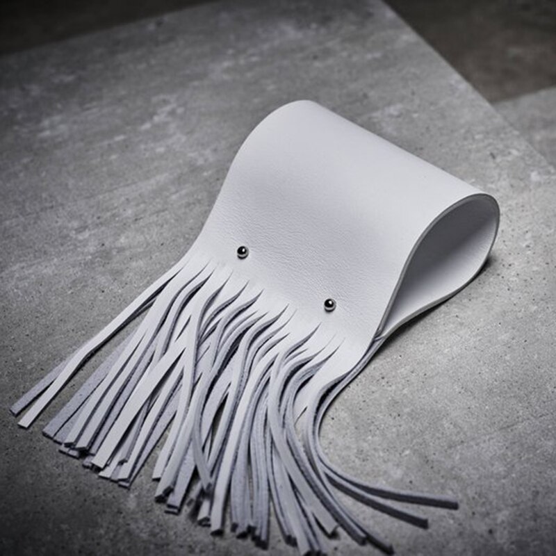 YD & YDBZ-pulsera de cuero estilo callejero Punk para mujer, brazalete de piel, color blanco