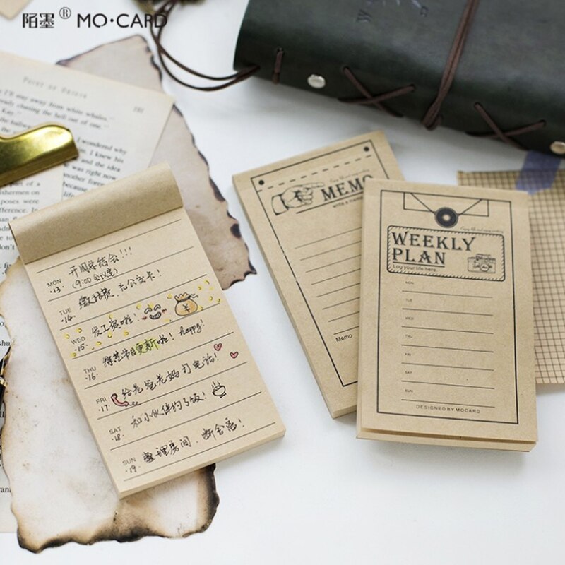 Agenda mensual Retro DIY de 50 Uds., Agenda de escritorio, , suministros para escuela y oficina de