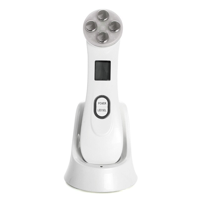 Electric Face Lifting Facial Machine RF EMS Electroporation Mesoterapy LED Light Radio Frequency Skin Firming Tightening Device: White without box
