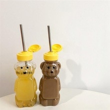 1pc 240ml Plastic Squeeze Condiment Bottles Bear Shape Honey Sauce Mustard Jam Dispenser Plastic Bear Honey Bottle