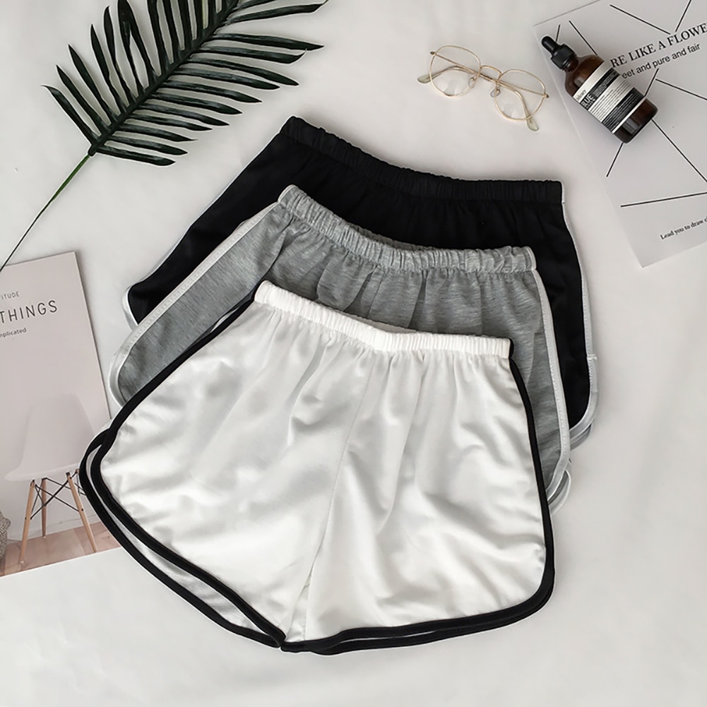 Sommer kvinder afslappet patchwork krop fitness træning stretch tynde slanke shorts