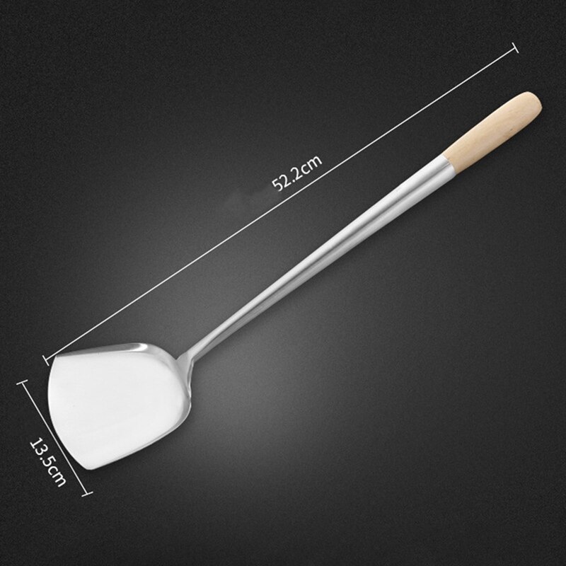1PC manche en bois pelle acier inoxydable spatule cuisson pelle ustensiles de cuisine cuisine ustensiles de cuisine ustensiles de cuisine