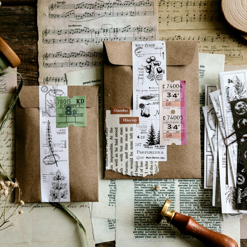 Journamm-Juego de pegatinas estilo Retro para álbum de recortes, diario adhesivo de papel Washi, planificador, papelería, 30 Uds.