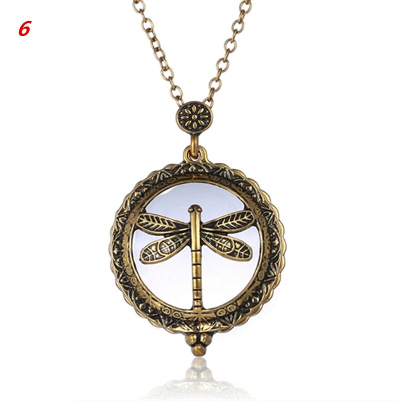 Vintage Chain Magnifying Glass Necklace Pendant Grandma Metal Magnifier: 6