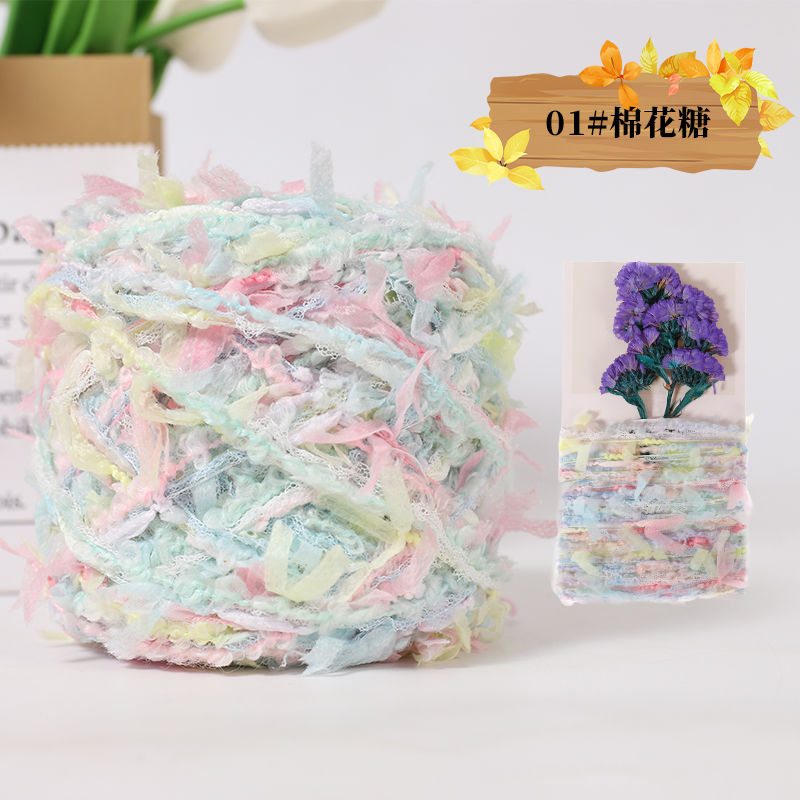 Handgemengd garen, kenmerkend fantasiegaren, handgemaakt doe-het-zelf garen met kleurverloop, wollen bol, haaknaald, grote cirkel, garensegment, geverfde grove wol: Legergroen