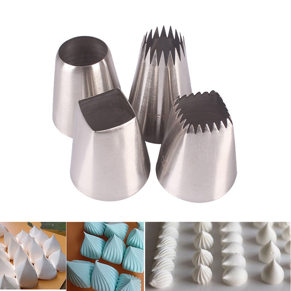Diy 4pcs/set Square Cake Piping Nozzles Icing Cream Pastry Nozzles Piping Nozzles Fondant Sugarcraft Cake Decorating Tips