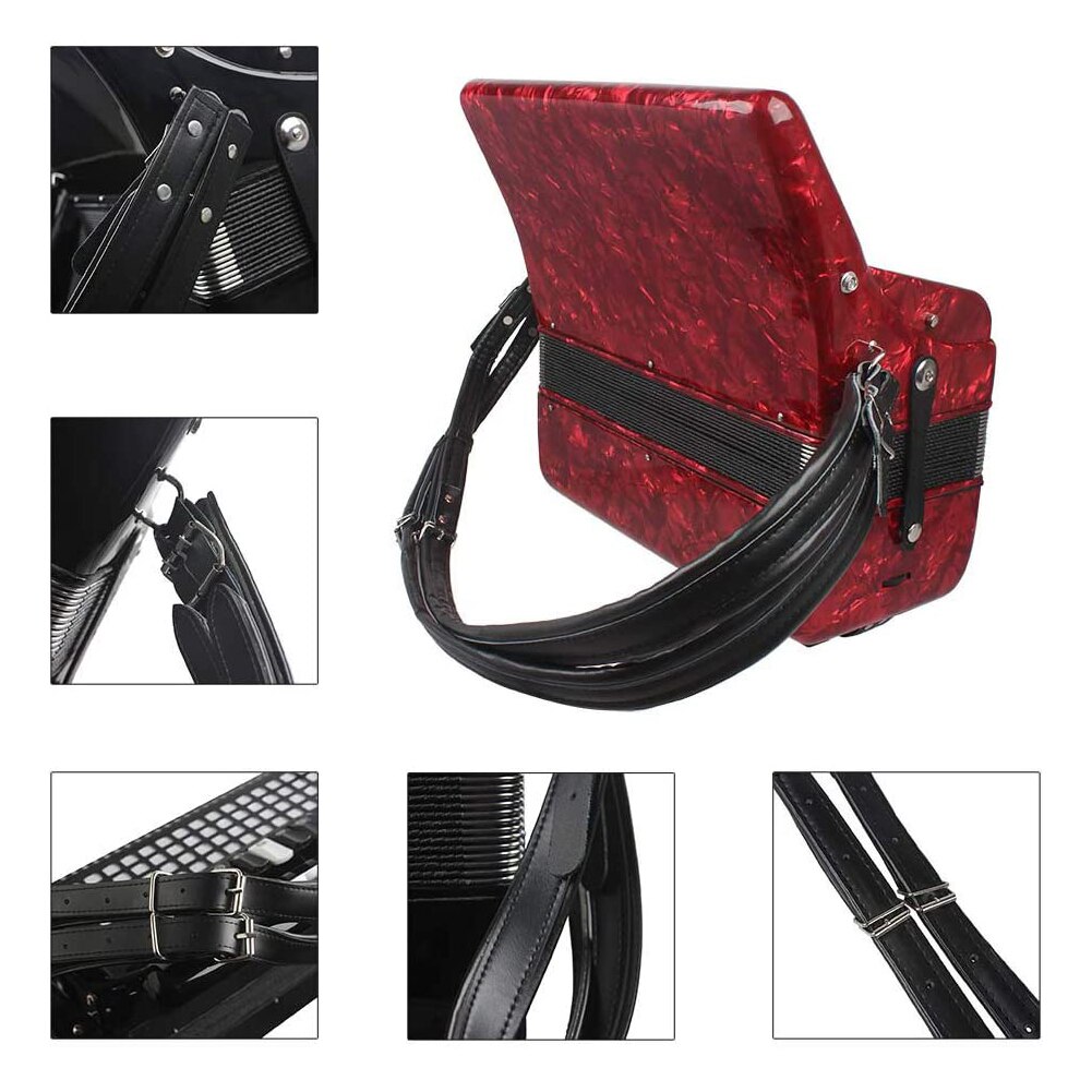 2PCS Accordion Straps Leather Bass PU Adjustable Universal Shoulder Straps Belt Synthetic Leather Accordion Shoulder Straps Belt