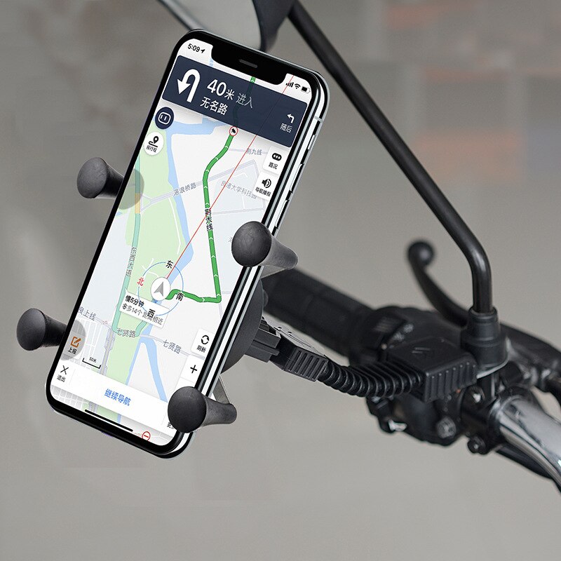 Motorcykel spegel mobiltelefon grepphållare universal skoter bakre monteringsfäste för mobiltelefoner med böjbar svanhals