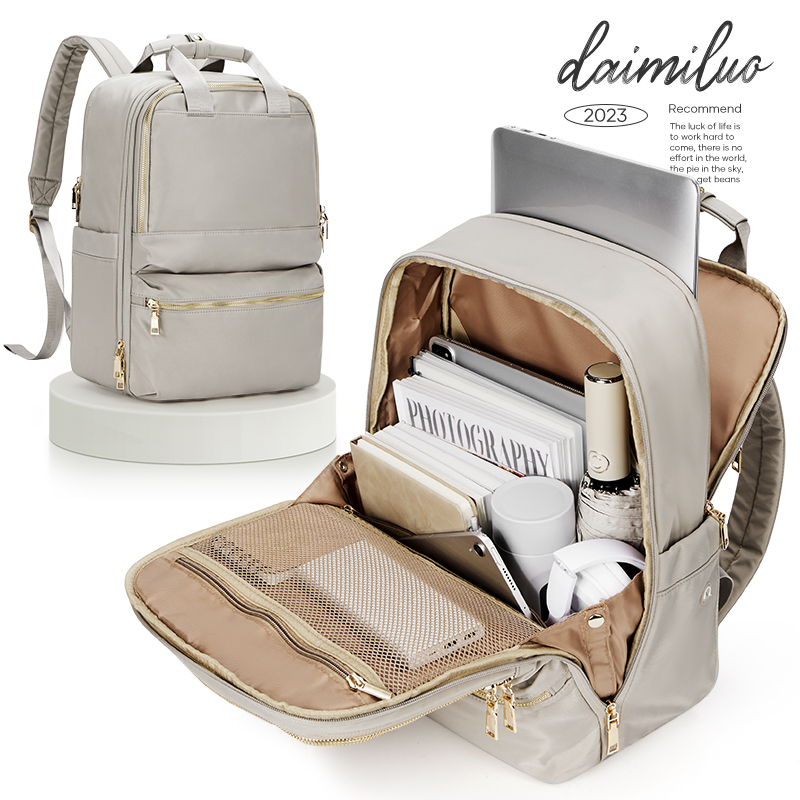 Mochila para mujer, mochilas para ordenador portátil universitario de gran capacidad de de lujo, bolsos elegantes de trabajo, mochila de viaje para cabina de vuelo para hombre
