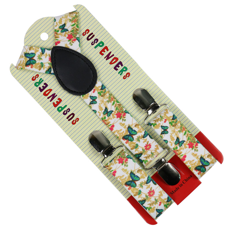 Winfox-Tirantes con estampado de flores para bebé, tirantes para chicos, elásticos, 2,5 cm de ancho