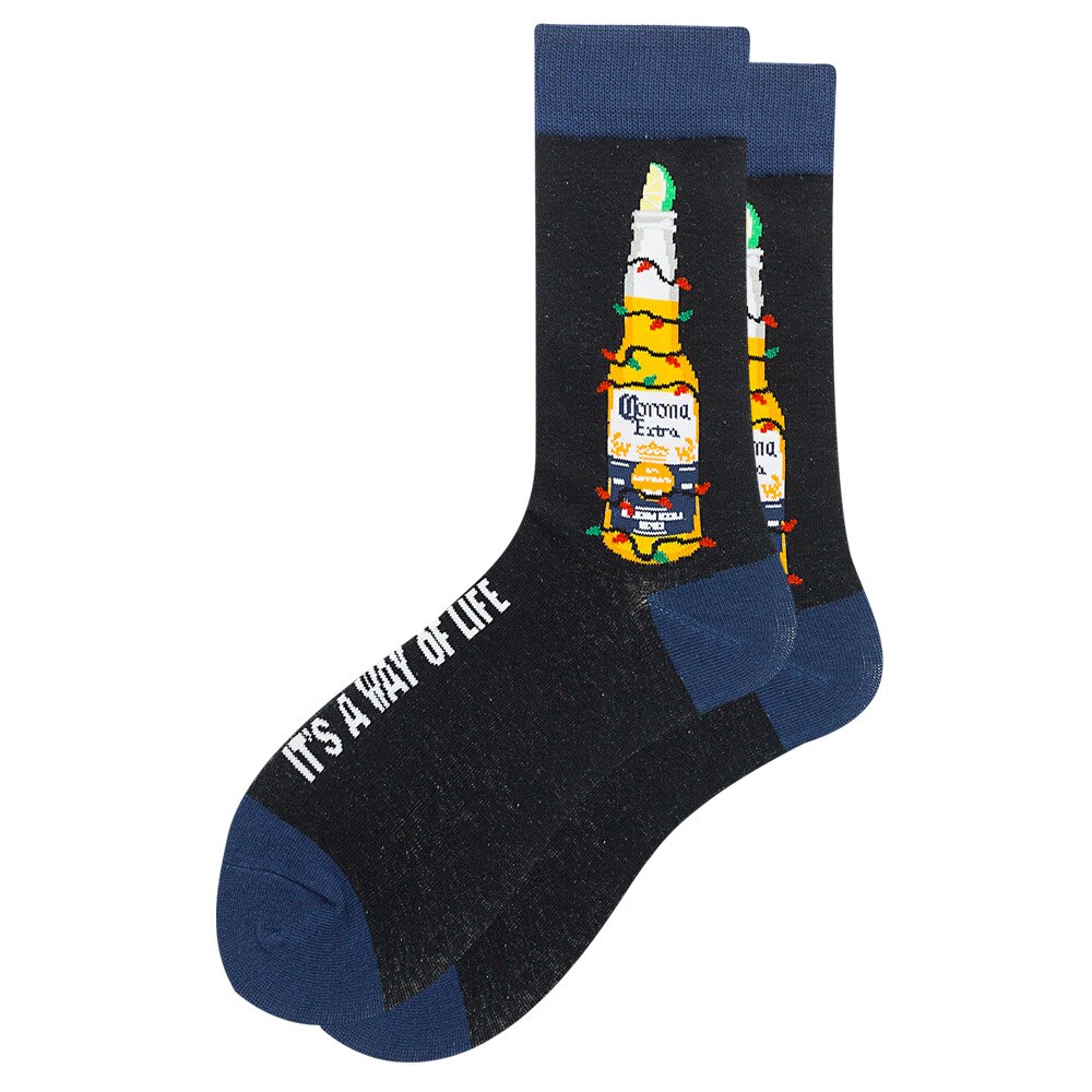 Chaussettes de pour hommes, motif de Cactus, de bière, Hip Hop, Cool, pour femme, hiver, épais, Long Skate, drôle, robe de mariée: CN36004-3
