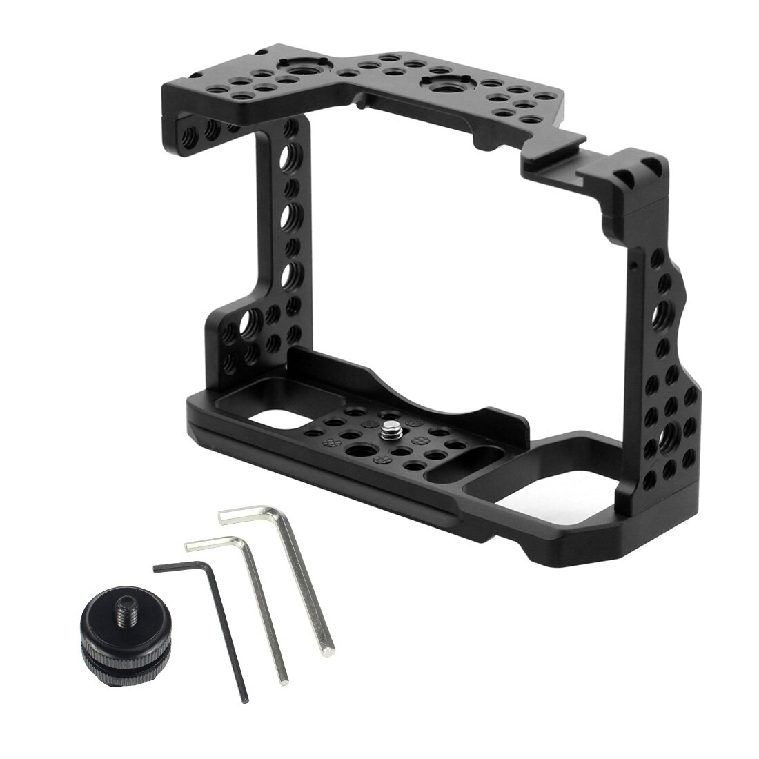 Gabbia per fotocamera con staffa per treppiede per stabilizzatore portatile in alluminio per Sony A7RIII/A7III/A7MIII SLR DSLR supporto per supporto accessori Vlog