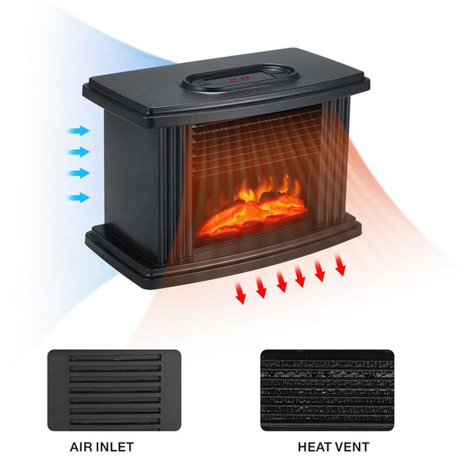 Living Room Bedroom Dual-purpose Portable Fast Heating Energy-saving Heater Electric Mini Heater Winter Warm Home Office#g30