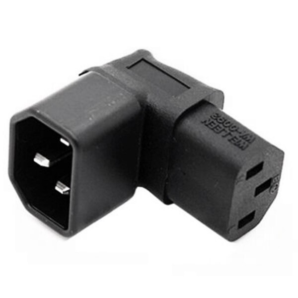 IEC Male C14 to Up Right Angled 90 Degree IEC Female C13 Power Extension Adapter