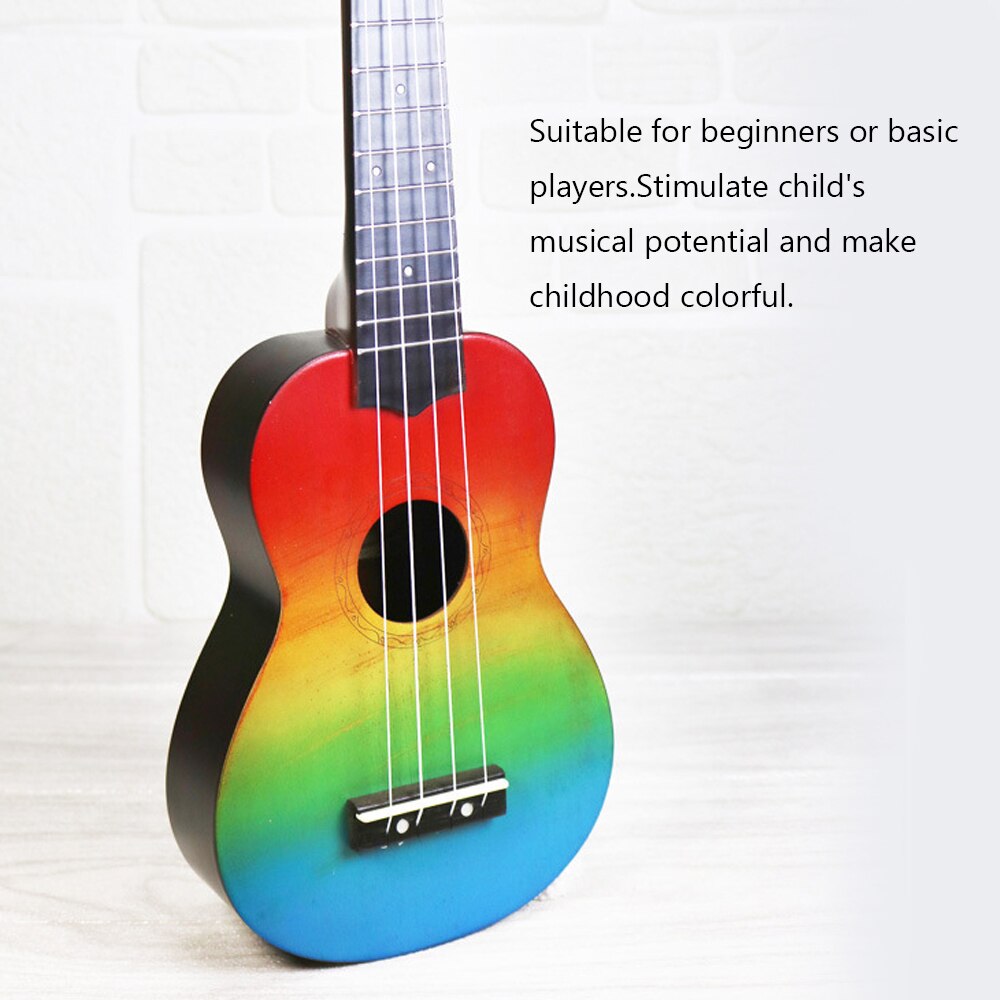 21 inch Kids Wooden UKulele 4 String Portable Guitar Instrument for Children Pick Stringed Instruments Mini Guitars