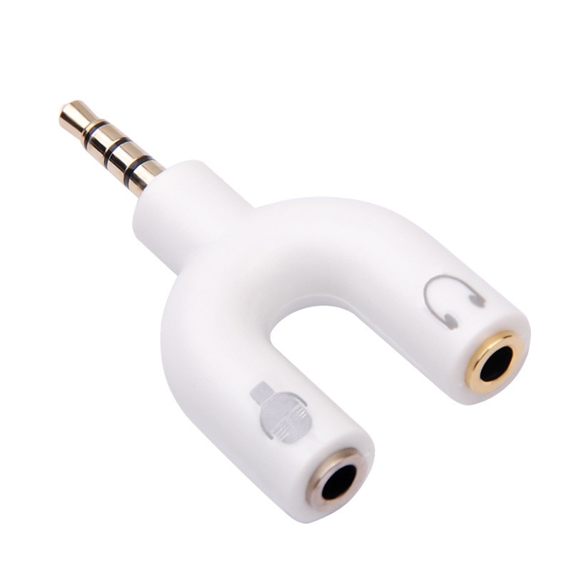 U Type 3.5Mm Audio Splitter 3.5 Man 2 Aux Vrouwelijke Oortelefoon Microfoon Converter Kabel Voor Notebook Laptop