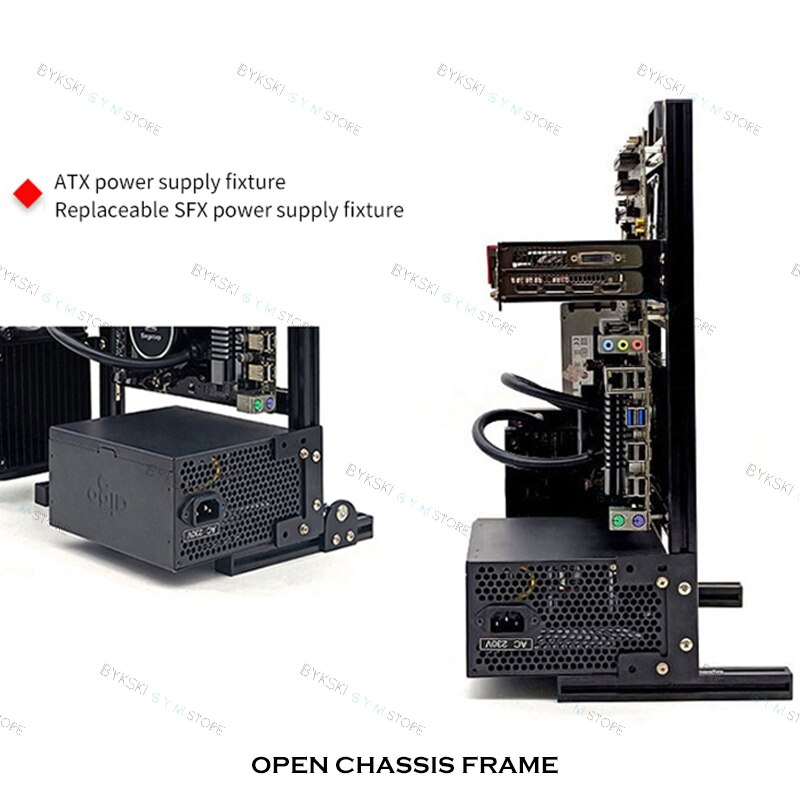 Modding offen Stil Computer fallen Rahmen, Vertikale Chassis Regal, DIY Schreibtisch Spielen Gamer PC Schrank Unterstützung ATX/ ITX / MATX