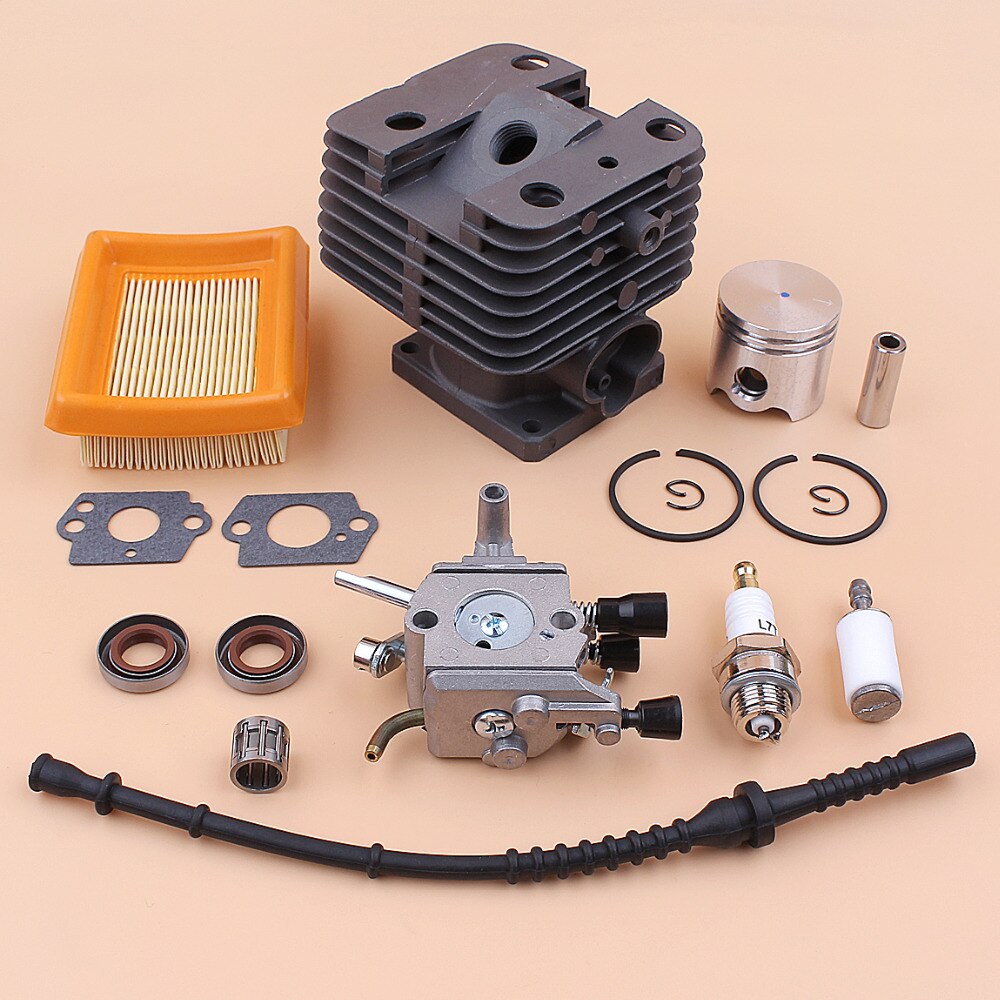 Kit de manguera de combustible de filtro de aire de pistón de cilindro, piezas de desbrozadora, 35mm, para STIHL FS120, FS250, FS250R, FS200, FS200R