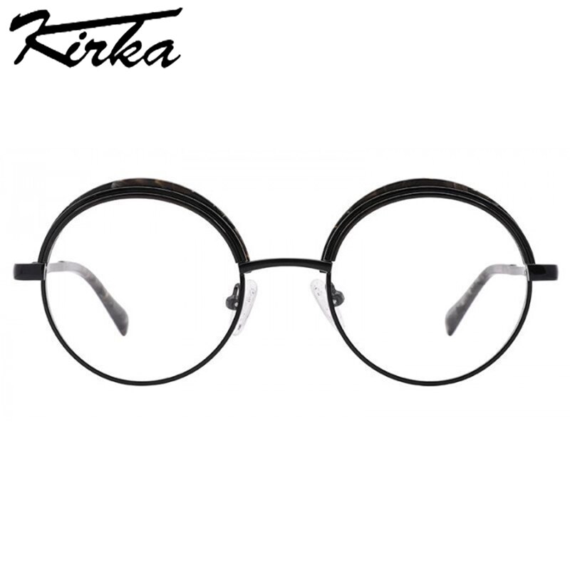 Kirka Runde Brille Rahmen handgefertigt Brillen Männer Jahrgang Frau Metall Gläser Computer Optik Frauen Photochrome Brillen Rahmen: MW6003 C1