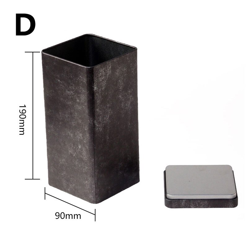 Caja de lata vacía, tarros de Metal, caja de hierro para té, galletas, contenedor de dulces, organizador cuadrado de Chocolate: D