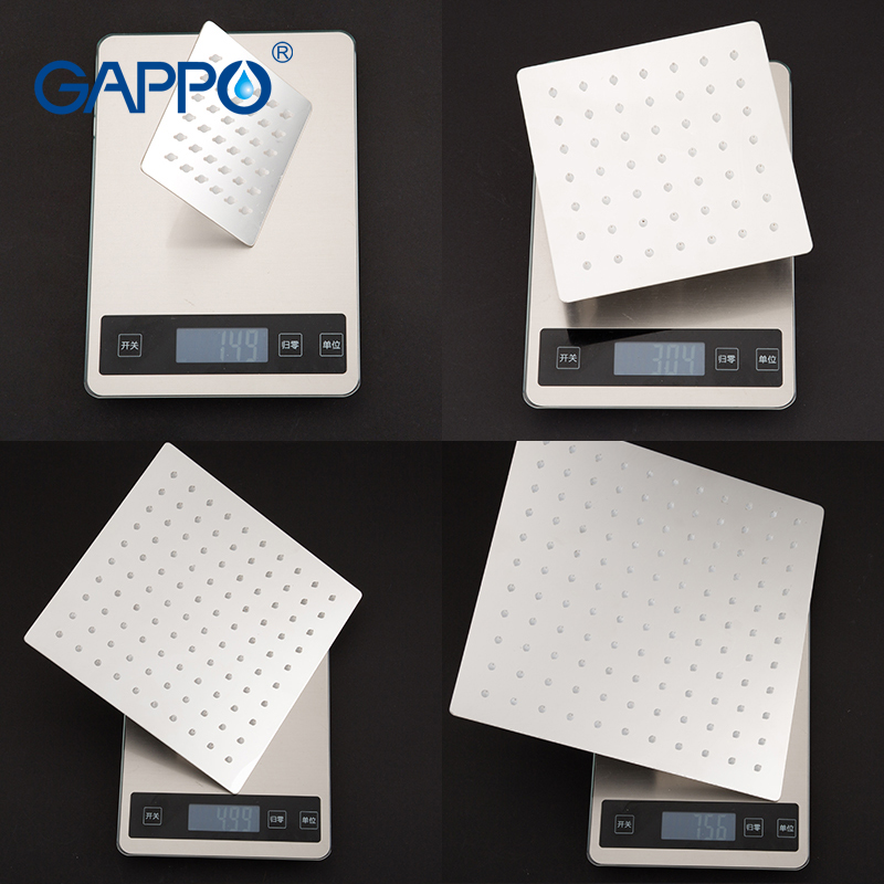 GAPPO okrągły i kwadratowy prysznic ze stali nierdzewnej prysznic deszczowy chrom wysokociśnieniowy ultra-cienki prysznic kran Ducha