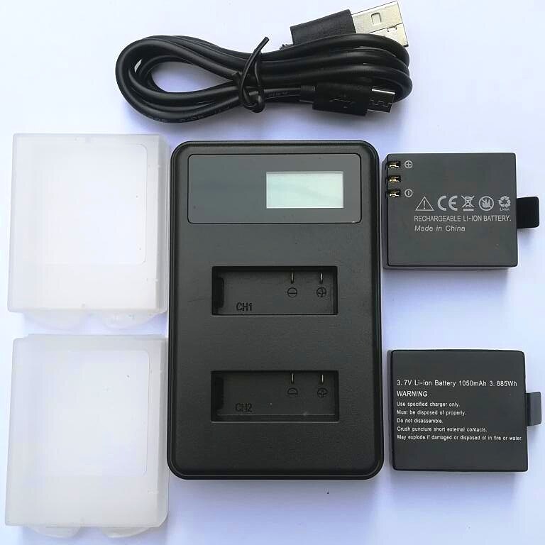 Oryginalna ładowarka 1350/1050mAh podwójna ładowarka do SJCAM Sj4000 powietrza Sj5000X C30 EKEN H9R Akaso V50 akcesoria do kamer w ruchu: C Combination