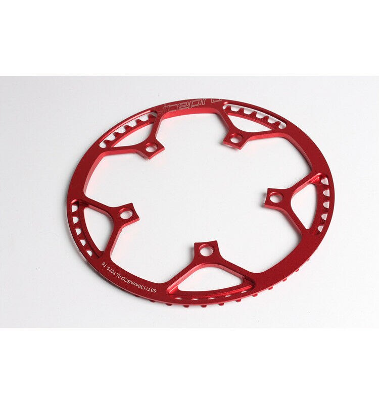 Litepro bike 130 bcd opvouwbare racefiets crankstel 170mm crankstel kettingblad 45-58t met kettingbouten voor single speed 6.5mm: Rood kettingblad