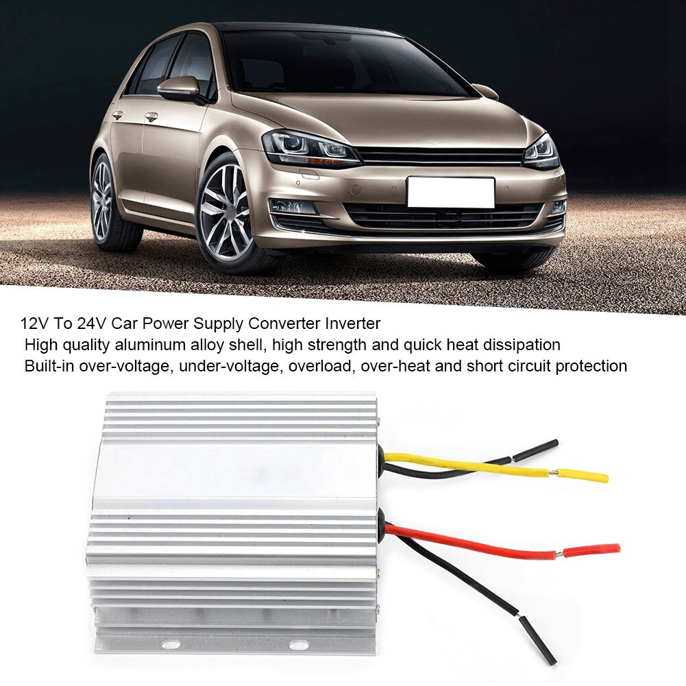 Universal  dc 12v to 24v bil strømforsyning konverter inverter adapter aluminiumslegering step up converter inverter 15a power convert