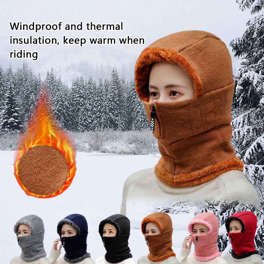 Dames winter warme wollen muts met fluweel dames warme wollen muts met bib masker en oorbescherming stofdichte fietsmutsen