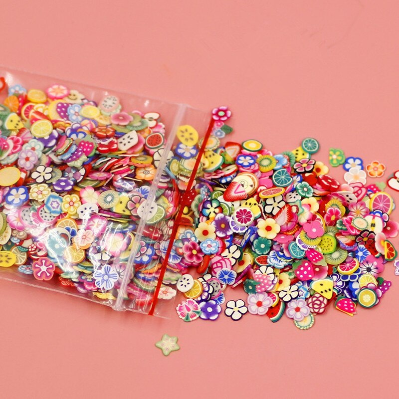 Aardewerk 1000Pcs Fruit Plakjes Filler Voor Nagels Art Tips Slime Fruit Voor Kids Lizun Diy Slime Accessoires Benodigdheden decoratie