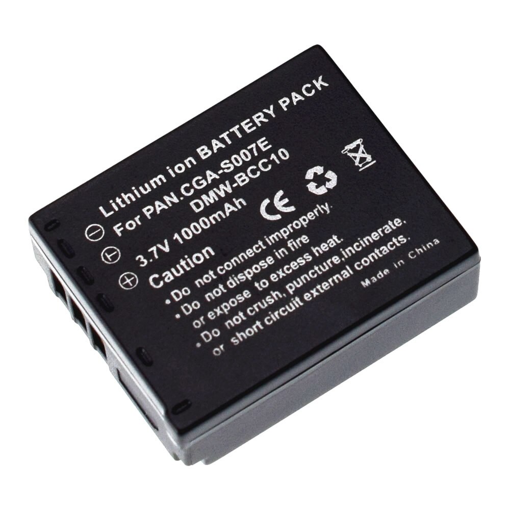 2 Batterij Voor Panasonic Lumix Tz DMC-TZ3 TZ5 TZ4 CGA-S007 S007E S007A/1B: 1 battery