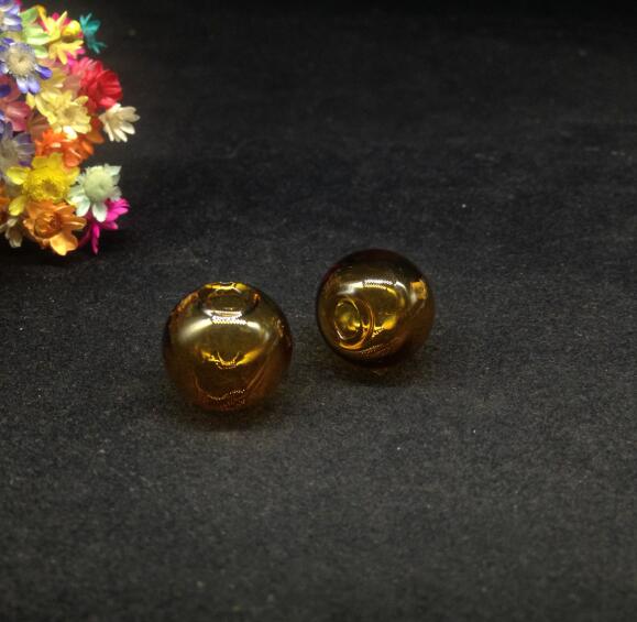 50 pcs 16mm color mix rodada Orb bola forma globo de vidro bolha com 4mm buraco vidro vial pingente diy garrafa de vidro cúpula frasco colar: yellow