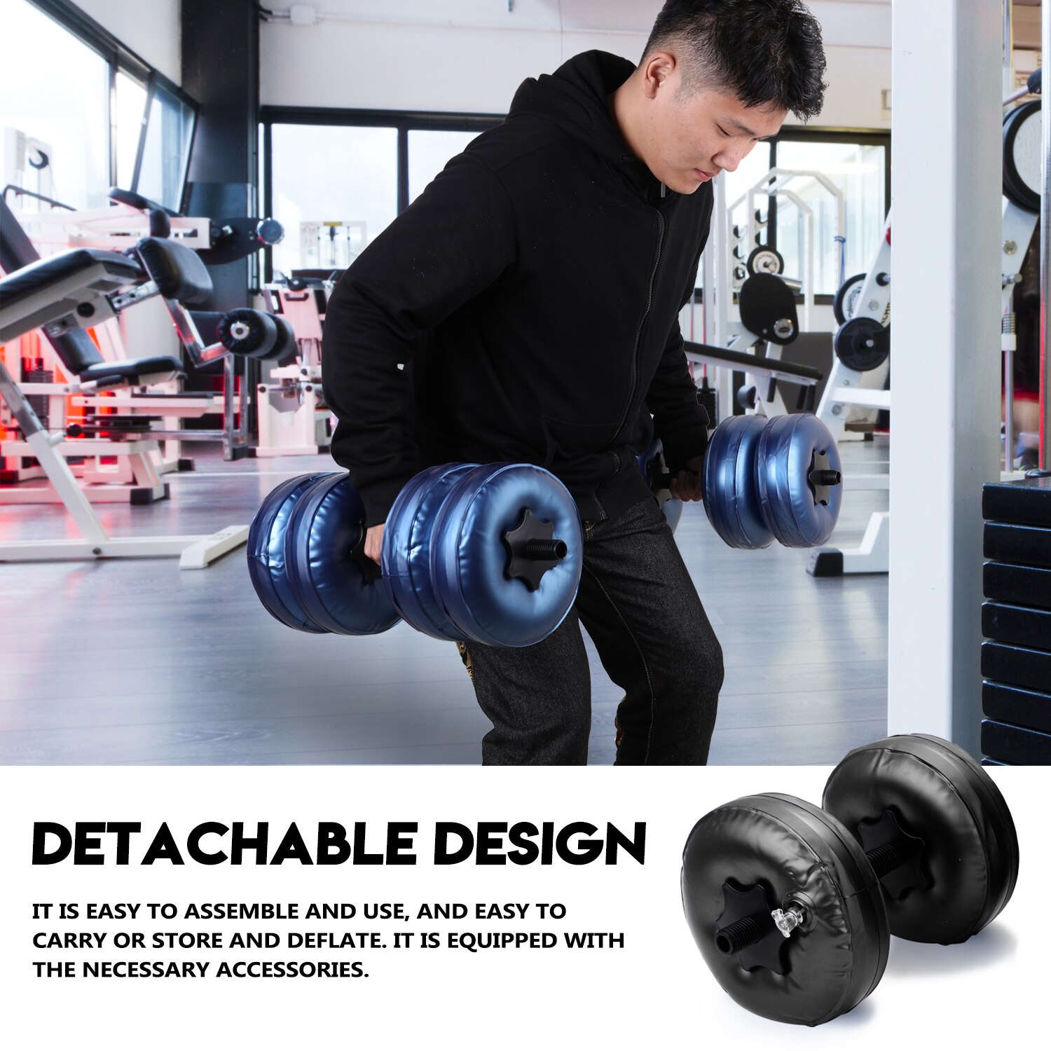Mancuerna Flexible de 8-25kg para Fitness, relleno de agua, pesas de peso pesado, equipo casero de ejercicio, entrenamiento de Culturismo