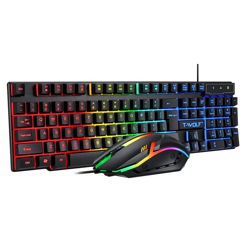 RGB Gaming Keyboard And Mouse PC Gaming Keyboard RGB Backlit Keyboard Rubber Keycaps Wired Keyboard Mouse Gamer Gaming Mouse